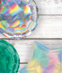 Iridescent Coloured Latex and Foil Balloon | Order Today